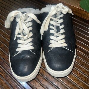 Frye Black and Cream Shearling Lined‎ Boots